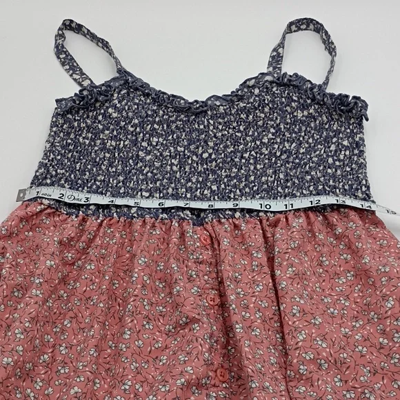 Band Of The Free Tiered Dress Smocked Large Ditsy Floral Western Garden Prairie - Picture 8 of 12